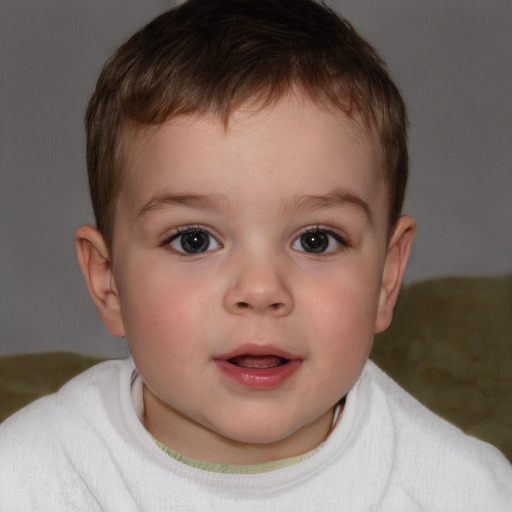 Neutral white child male with short  brown hair and brown eyes