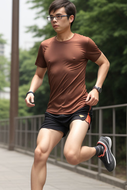 Chinese adult male with  brown hair