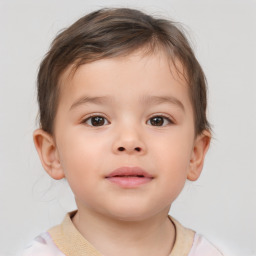 Neutral white child male with short  brown hair and brown eyes