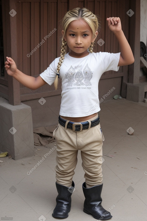 Nepalese child boy with  blonde hair