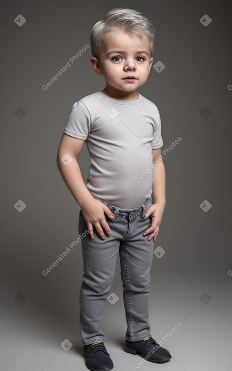 Macedonian infant boy with  gray hair