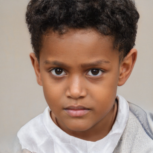 Neutral black child male with short  brown hair and brown eyes