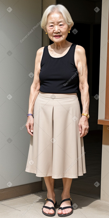 South korean elderly female with  blonde hair