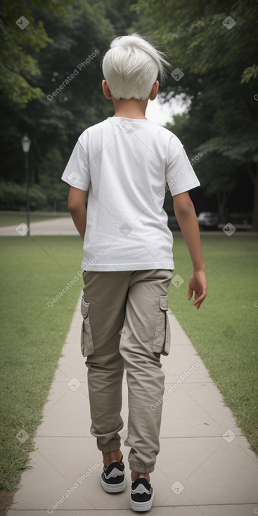 Indian child male with  white hair