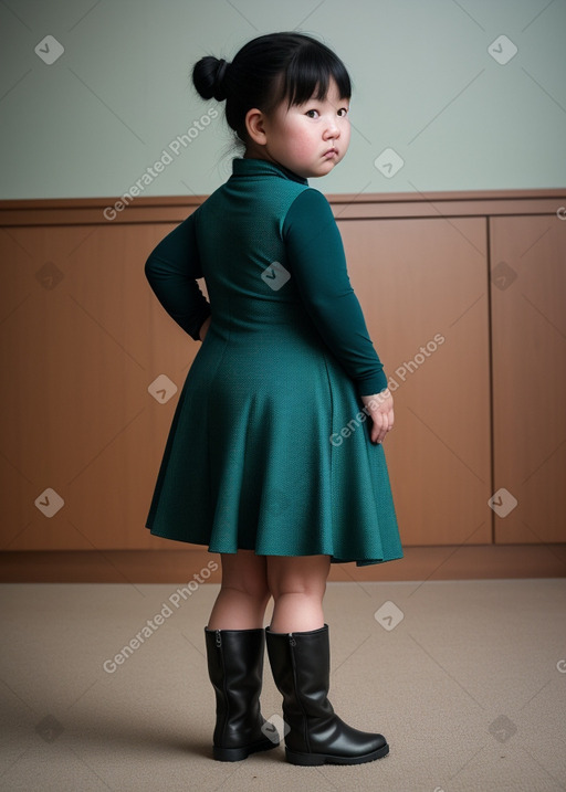 Mongolian infant girl with  black hair