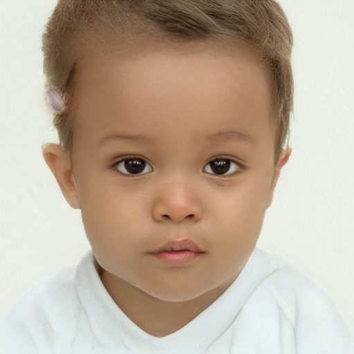 Neutral white child female with short  brown hair and brown eyes