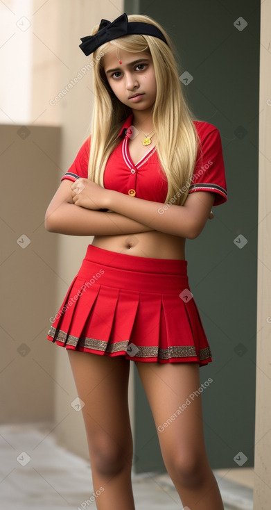 Pakistani teenager female with  blonde hair