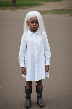 African child female with  white hair