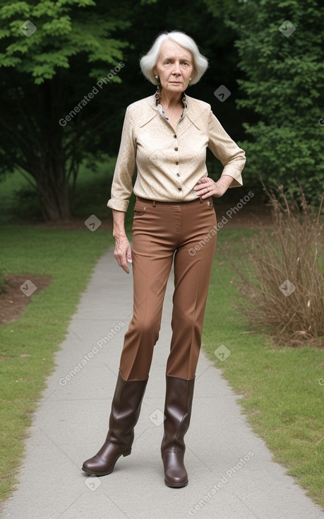 Swiss elderly female with  brown hair