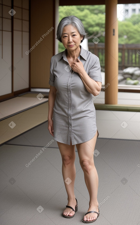 Japanese 45 years female with  gray hair