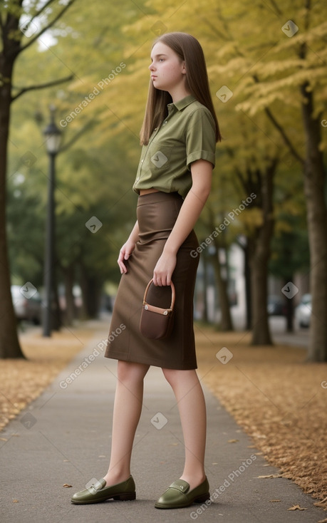 Lithuanian teenager girl with  brown hair