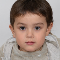 Neutral white child male with short  brown hair and brown eyes