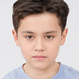 Neutral white child male with short  brown hair and brown eyes