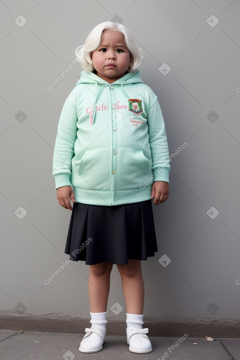 Bolivian child girl with  white hair