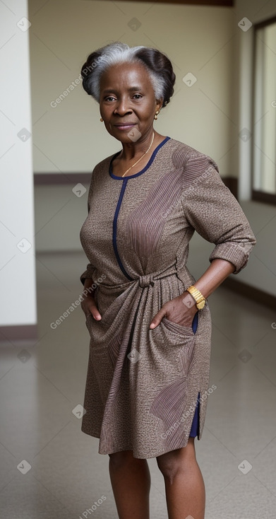 Ghanaian elderly female with  brown hair