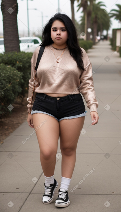 Hispanic teenager girl with  black hair