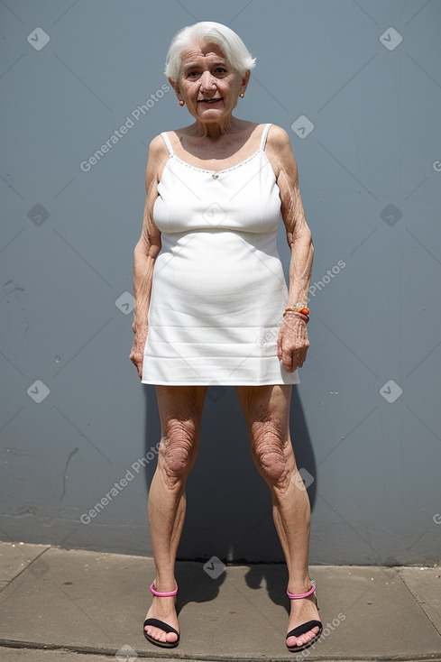 Costa rican elderly female with  white hair