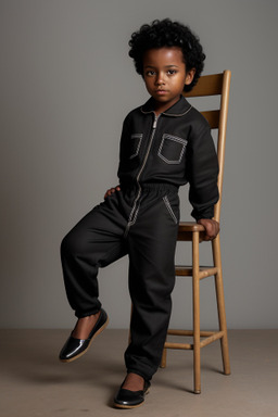 African american child male with  black hair