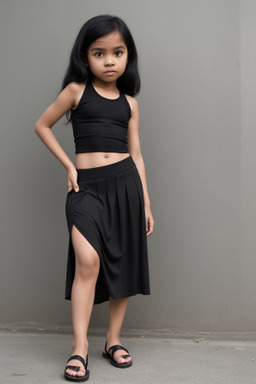 Indonesian child female with  black hair