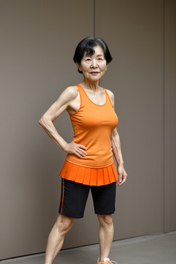 South korean elderly female with  black hair