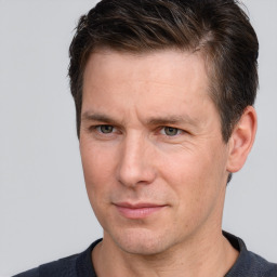 Neutral white adult male with short  brown hair and brown eyes