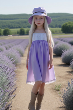 Russian child girl with  white hair