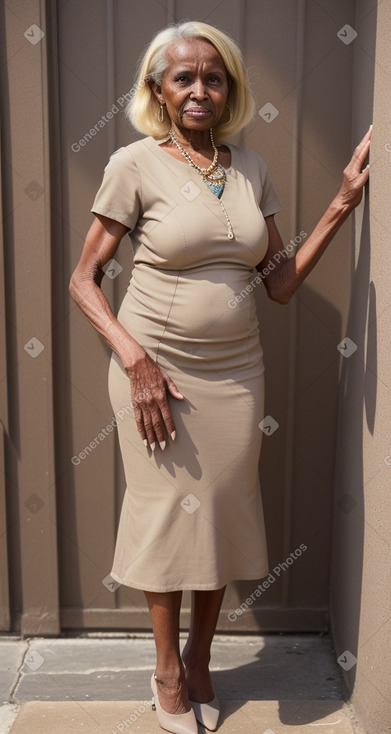 Ethiopian elderly female with  blonde hair