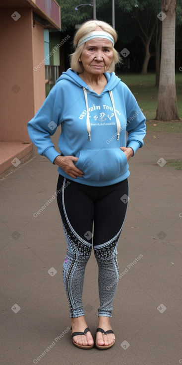 Paraguayan elderly female with  blonde hair