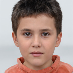 Neutral white child male with short  brown hair and brown eyes