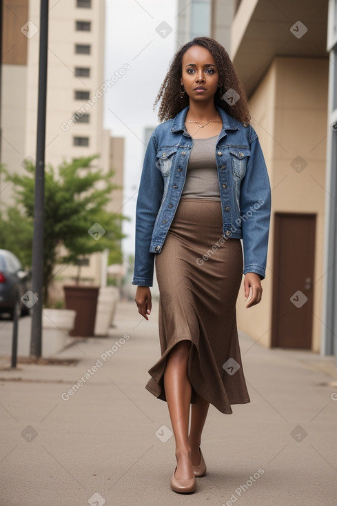 Ethiopian adult female with  brown hair