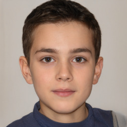 Neutral white child male with short  brown hair and brown eyes