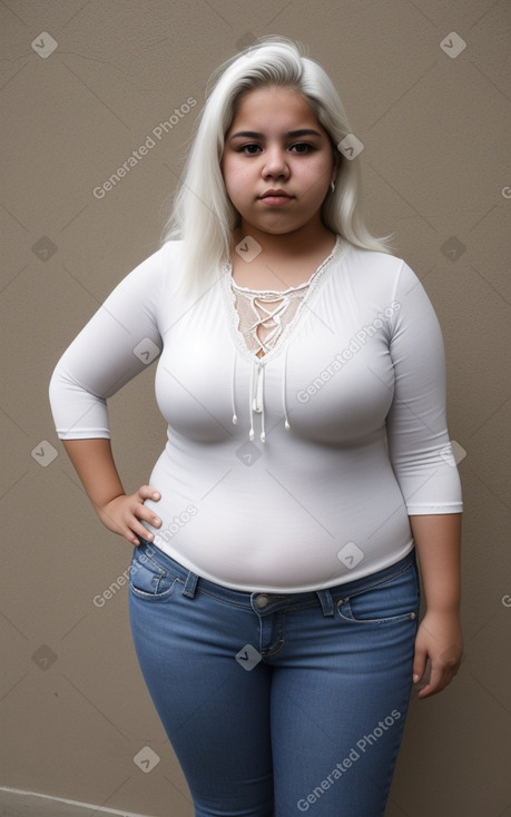 Mexican teenager girl with  white hair