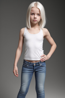 French child girl with  white hair