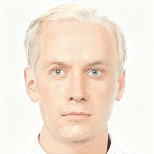 Neutral white adult male with short  blond hair and grey eyes