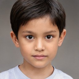 Neutral white child male with short  brown hair and brown eyes