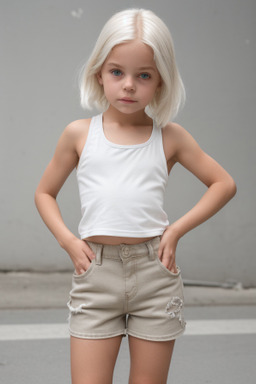 Austrian child female with  white hair