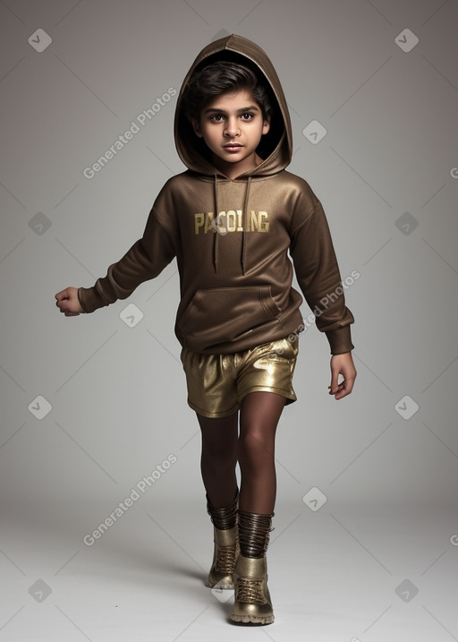 Pakistani child boy with  brown hair