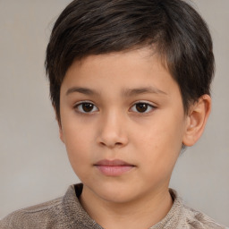 Neutral white child male with short  brown hair and brown eyes