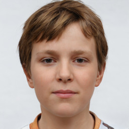 Neutral white child male with short  brown hair and brown eyes