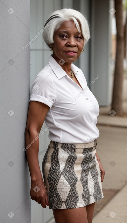 African elderly female with  white hair