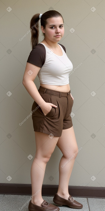 Swiss young adult female with  brown hair