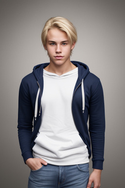 Norwegian young adult male with  blonde hair