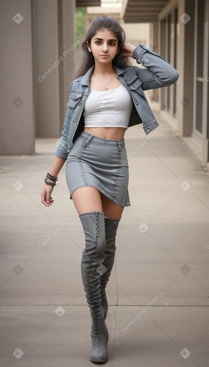 Lebanese teenager girl with  gray hair