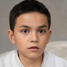 Neutral white child male with short  brown hair and brown eyes