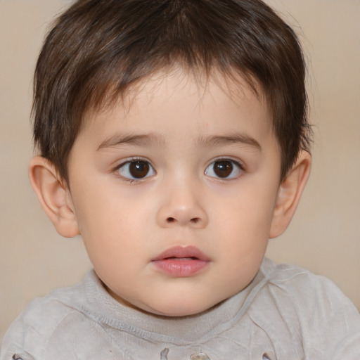 Neutral white child male with short  brown hair and brown eyes