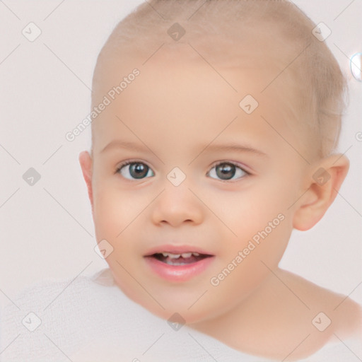 Neutral white child female with short  brown hair and brown eyes