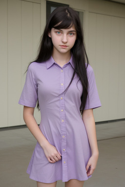 Teenager girl with  black hair