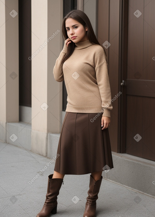 Bolivian young adult female with  brown hair