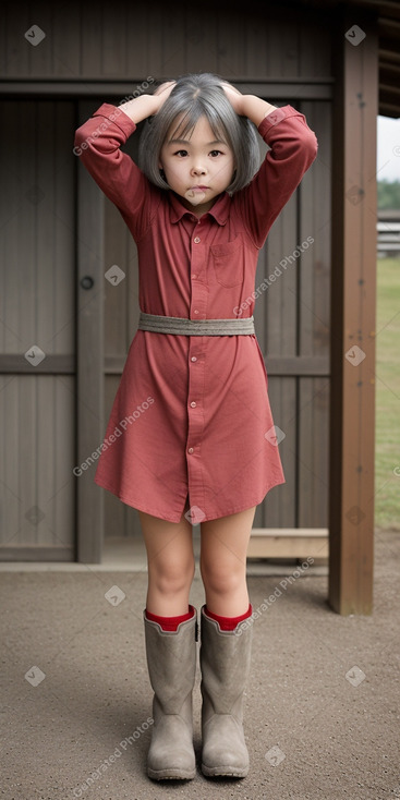 Japanese child female with  gray hair