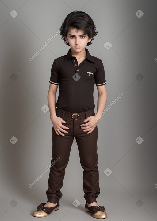 Kuwaiti child boy with  brown hair